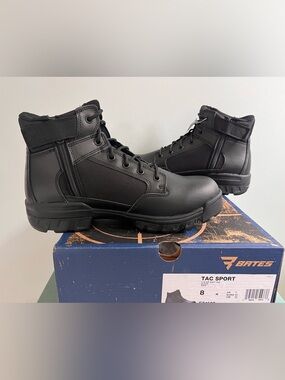 NEW Bates Tac Sport 5” Tactical Boot - Black Leather Mens 8 soft toe combat boot
